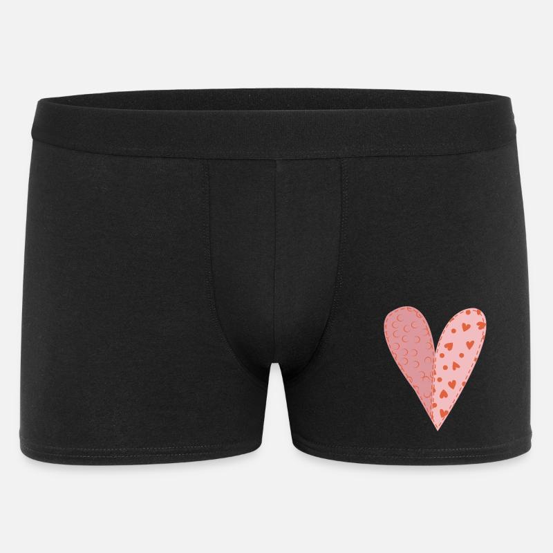 Patchwork Herz Nr. 9 - Männer Boxer Shorts - Schwarz