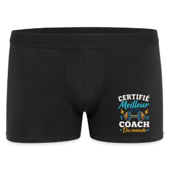 Certifié meilleur coach du monde - Boxer Homme - noir - Devant