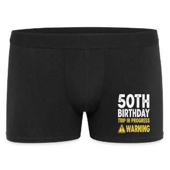 50th Birthday Trip in Progress Warning - Men's Boxer Shorts - black - Front
