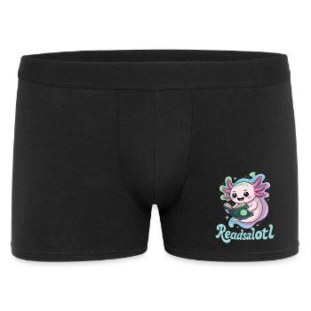 Readsalotl Axolotl Reading Books - Men's Boxer Shorts - black - Front