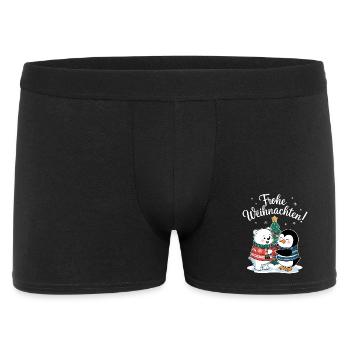 Pull de Noël Pingouin Ours Polaire Mignon Noël - Boxer Homme - noir - Devant