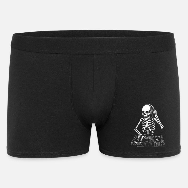 Skelett-DJ auf dem Deck - Männer Boxer Shorts - Schwarz