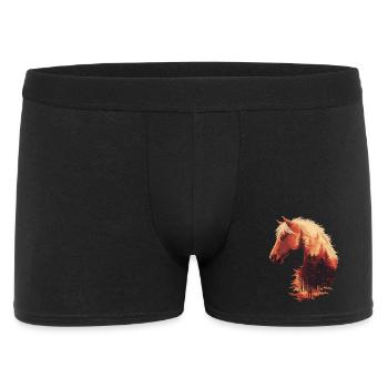 Pferd Herbst - Männer Boxer Shorts - Schwarz - Vorne
