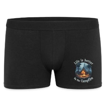 La vie est meilleure près du feu de camp - Boxer Homme - noir - Devant
