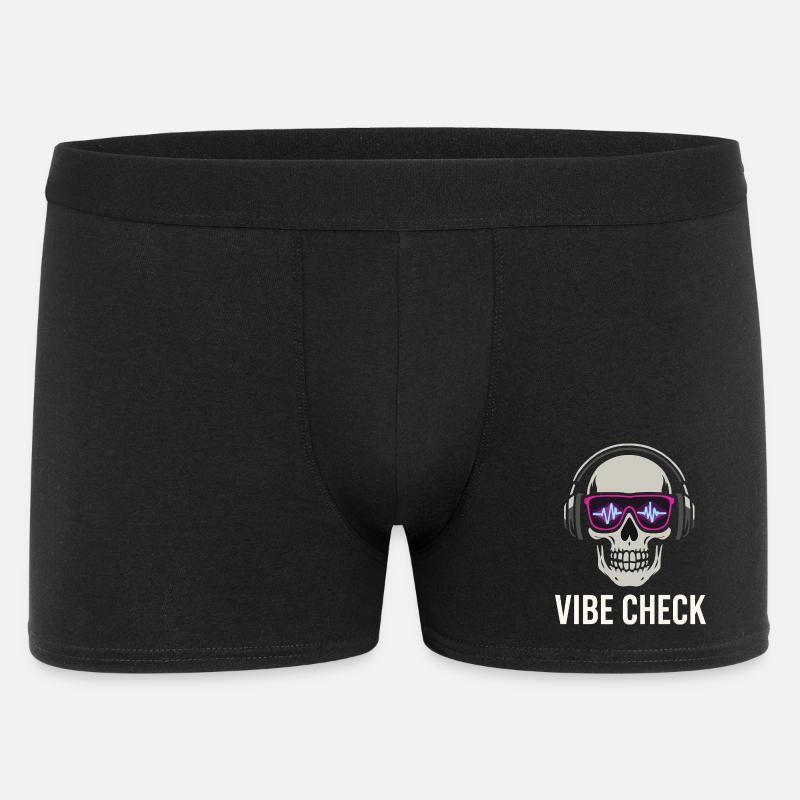 Crâne Neon Vibe Check – Skull Edition - Men's Boxer Shorts - black