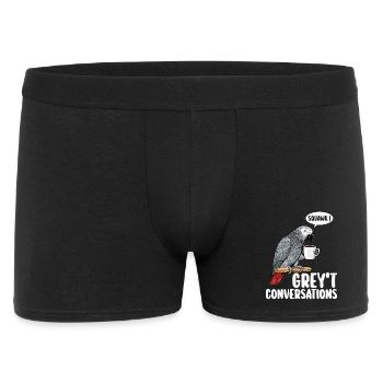 Afrikanischer Grauer Papagei Vogel Humor - Männer Boxer Shorts - Schwarz - Vorne