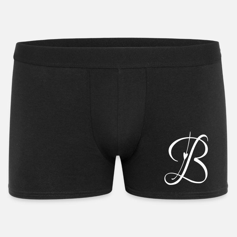 Buchstabe B Initiale Alphabet Monogramm Taschenstil - Männer Boxer Shorts - Schwarz