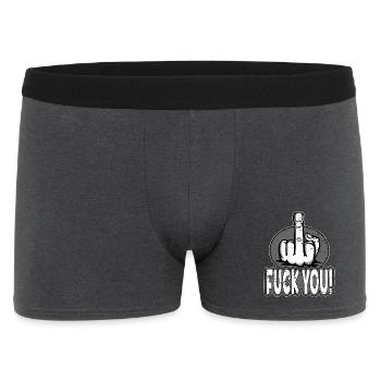 Doigt du milieu Doigt puant Baise Tu Design - Boxer Homme - charbon - Devant