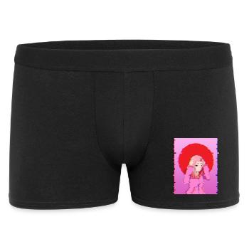 Glitch Aesthetic Anime Girl Digital Art Design - Men's Boxer Shorts - black - Front