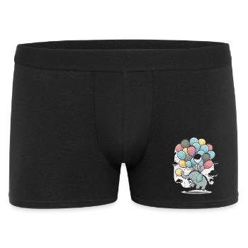 Ballon-Elefant im Wolkenmeer - Männer Boxer Shorts - Schwarz - Vorne