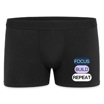 Concentrez-vous, construisez, répétez – Mentalité de créateur - Boxer Homme - noir - Devant