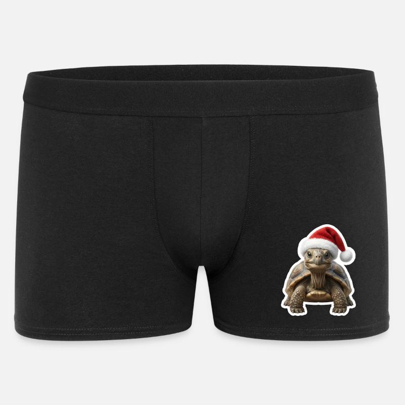 Gemuetliche Schildkroete feiert langsam - Männer Boxer Shorts - Schwarz