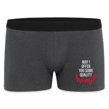 May I Offer You Some Quality Irony Lustiger Spruch - Männer Boxer Shorts - Anthrazit - Vorne