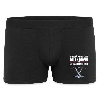 Alter Mann - Straubing Eishockey Fan | Retro - Männer Boxer Shorts - Schwarz - Vorne