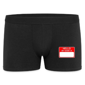 Hallo, mein Name ist - Männer Boxer Shorts - Schwarz - Vorne