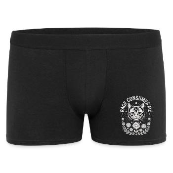 Cat and floral crown in black and white - Men's Boxer Shorts - black - Front