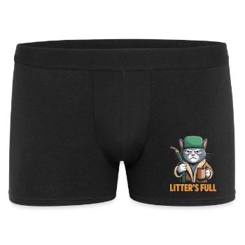 Litter Full Funny Christmas Cat Parodie - Männer Boxer Shorts - Schwarz - Vorne