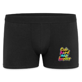 Code Hard Nickerchen Härter Lustiger Programmierer Tee - Männer Boxer Shorts - Schwarz - Vorne