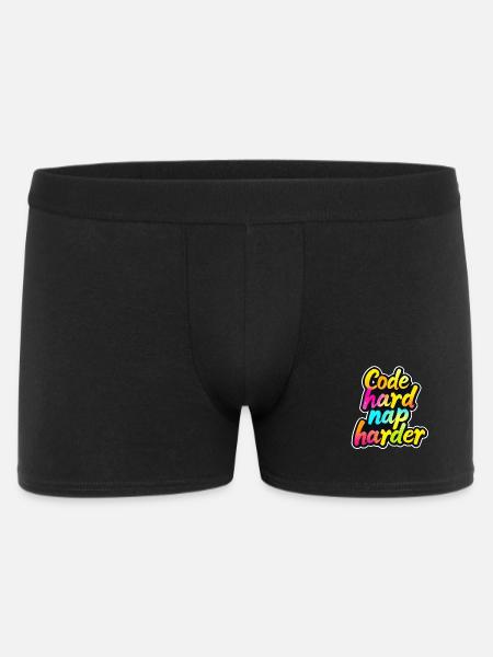 Code Hard Nap Harder Funny Programmer Tee - Boxer Homme - noir