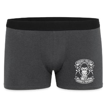 Schrei Gorilla Popcorn Design - Männer Boxer Shorts - Anthrazit - Vorne