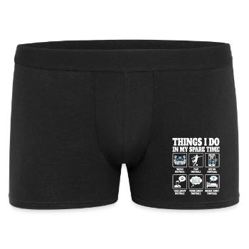 Dinge, die ich tue Fußball Fußballspieler - Männer Boxer Shorts - Schwarz - Vorne