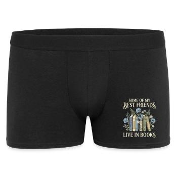 Book Lover Vintage Botanical Friends - Men's Boxer Shorts - black - Front