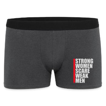 Des femmes fortes effraient les hommes faibles Féministe confiante - Boxer Homme - charbon - Devant