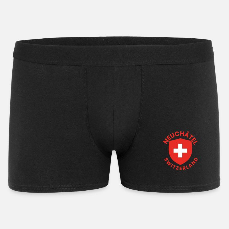 Neuchâtel Schweizer Schild - Männer Boxer Shorts - Schwarz