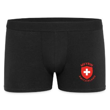 Meyrin Schweiz Schild - Männer Boxer Shorts - Schwarz - Vorne