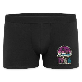 60. Geburtstag 1966 Jahrgang geboren Retro - Männer Boxer Shorts - Schwarz - Vorne