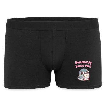 Cute Pigeon Somebirdy Loves You Pun - Men's Boxer Shorts - black - Front