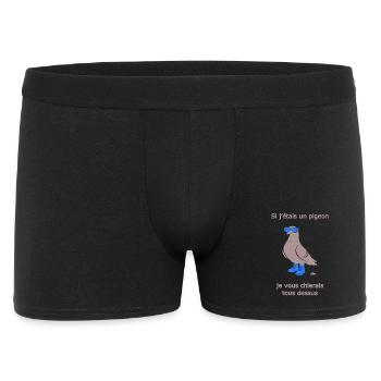 Pigeon Provocateur Bottes Bleu Clair Humour - Boxer Homme - noir - Devant