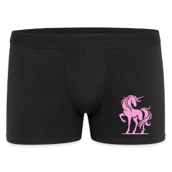 Silhouette de licorne rose - Boxer Homme - noir - Devant