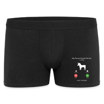 Parson Russell Terrier Is Calling Funny Dog - Men's Boxer Shorts - black - Front