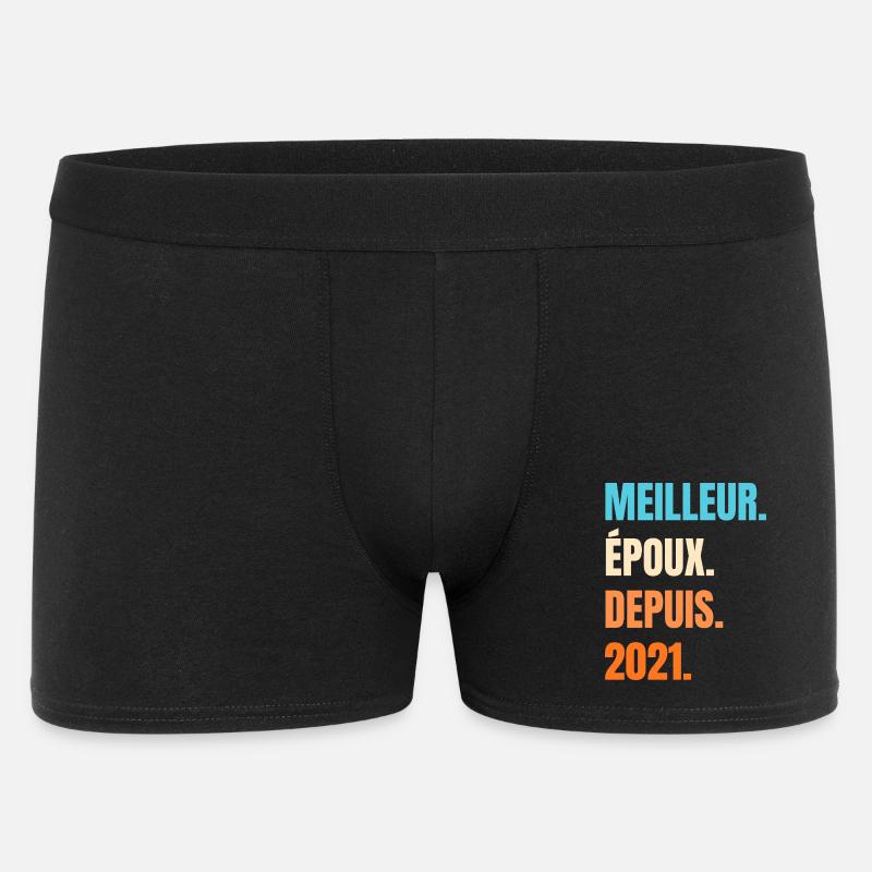 Bester Ehemann seit 2021 Geschenk-Ehemann - Männer Boxer Shorts - Schwarz
