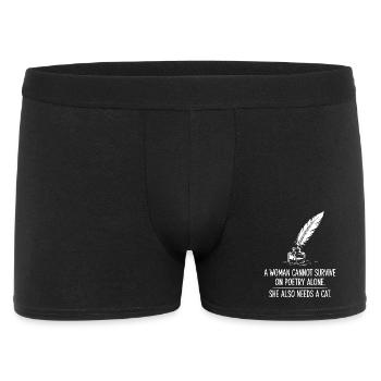 Poesie und Katzen - Männer Boxer Shorts - Schwarz - Vorne