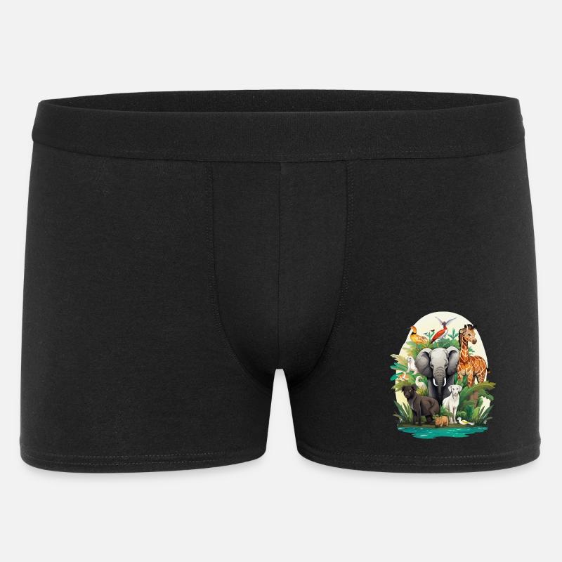 Tierwelt Dschungeltraum - Männer Boxer Shorts - Schwarz