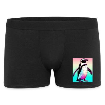 Pinguin - Männer Boxer Shorts - Schwarz - Vorne