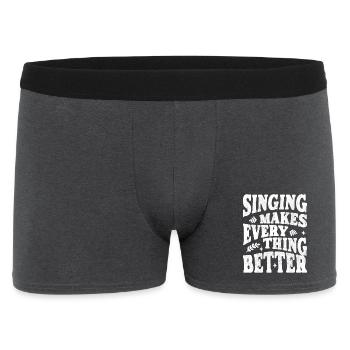 Chanter rend tout meilleur, blanc - Boxer Homme - charbon - Devant