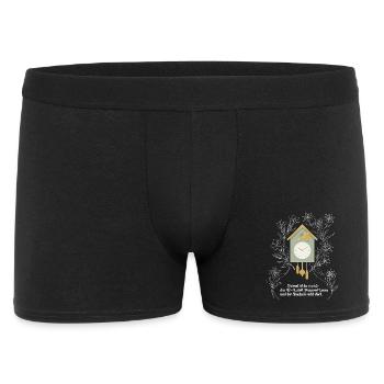 Heimat Kuckucksuhr lustiger WLAN Spruch - Männer Boxer Shorts - Schwarz - Vorne