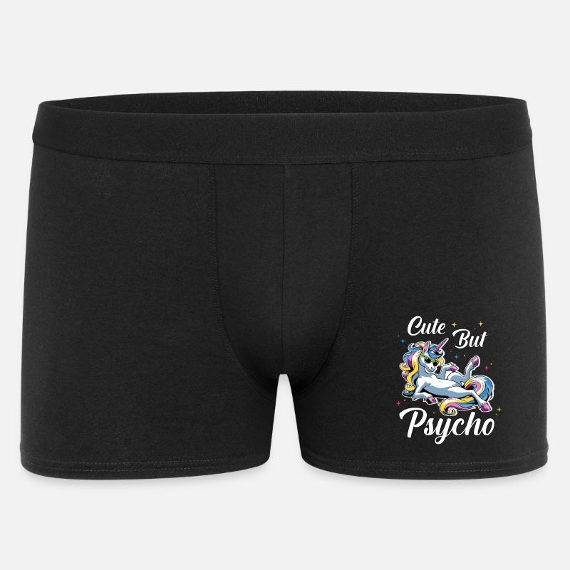 Niedliches Psycho Einhorn - Männer Boxer Shorts - Schwarz