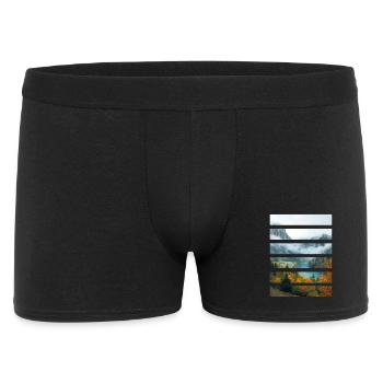 Autumn Valleys and Peaceful Lake - Men's Boxer Shorts - black - Front