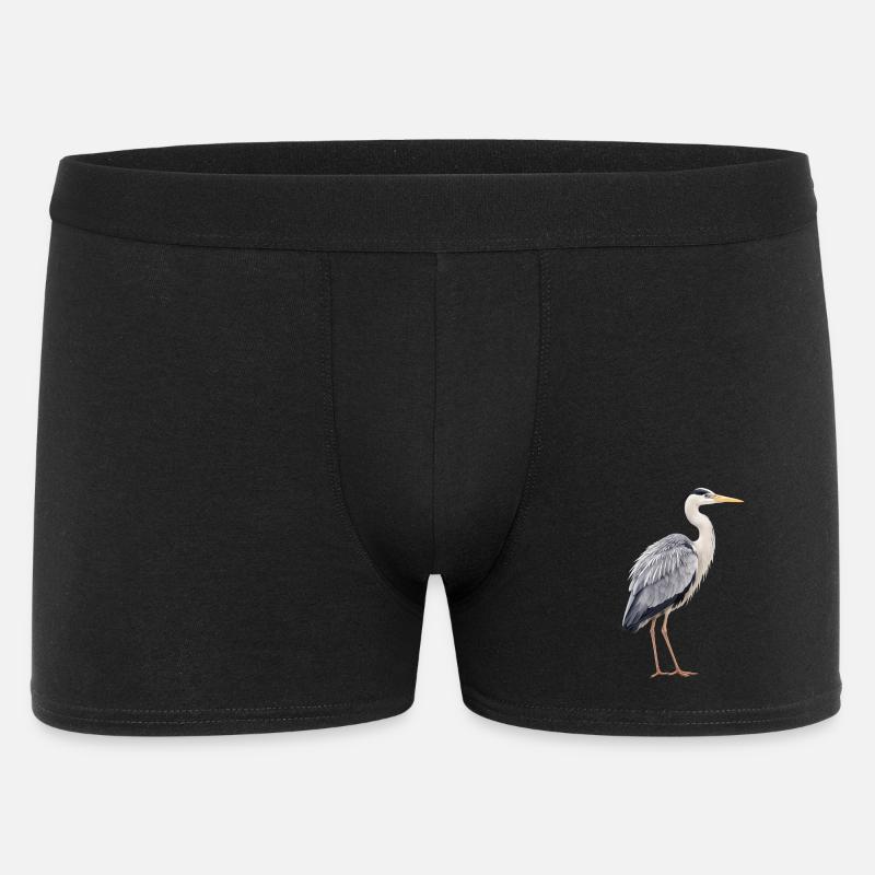 Realistic Grey Heron - Men's Boxer Shorts - black