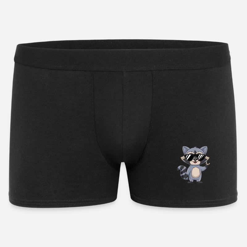 Waschbär mit Sonnenbrille - Männer Boxer Shorts - Schwarz