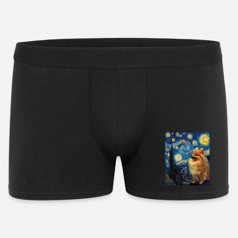 Zwergspitz Spitz Pomeranian - Männer Boxer Shorts - Schwarz