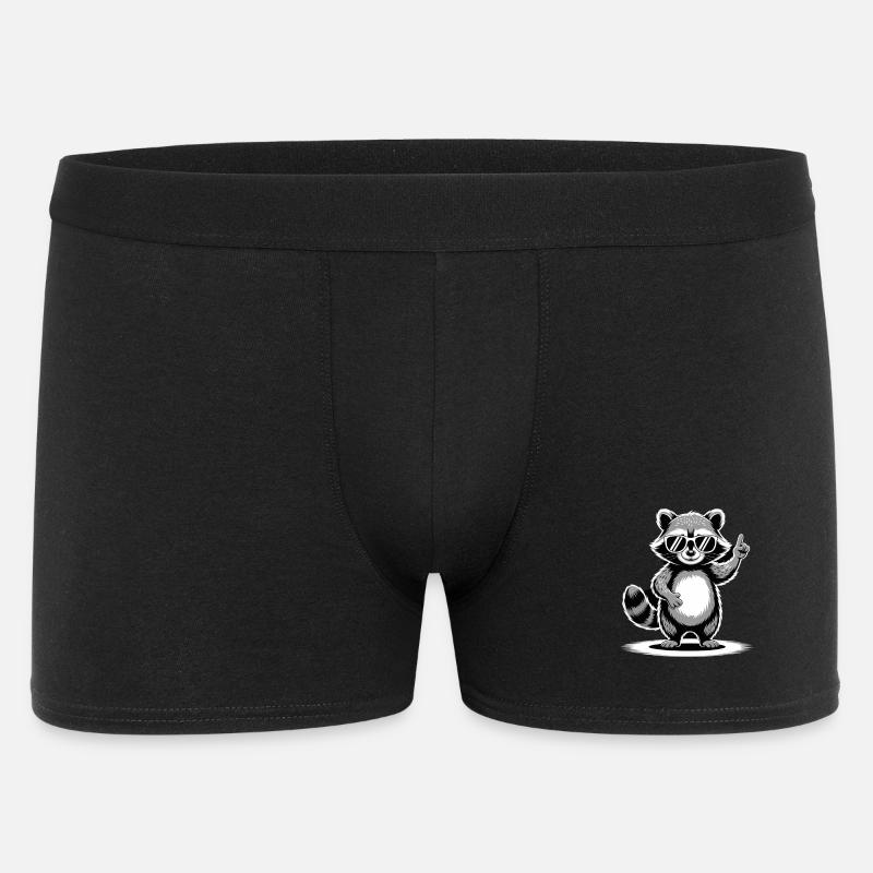Waschbär - Männer Boxer Shorts - Schwarz