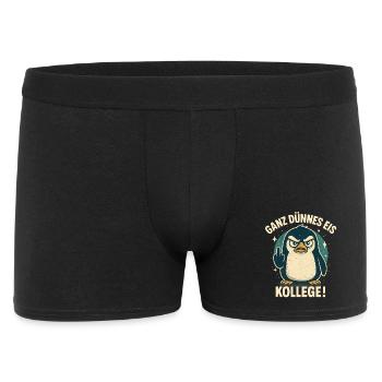 Guten Morgen Ganz Dünnes Eis Freundchen Pinguin - Männer Boxer Shorts - Schwarz - Vorne