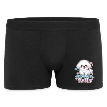 Born to be Fluffy -  niedliches Hunde Design - Männer Boxer Shorts - Schwarz - Vorne