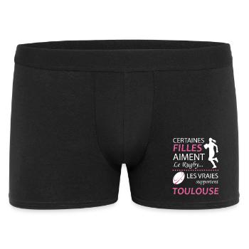 Certaines Filles Aiment Le Rugby Les Vraies Sup... - Boxer Homme - noir - Devant