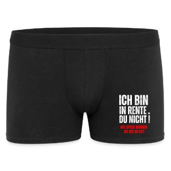 ICH BIN IN RENTE, DU NICHT! - Men's Boxer Shorts - black - Front